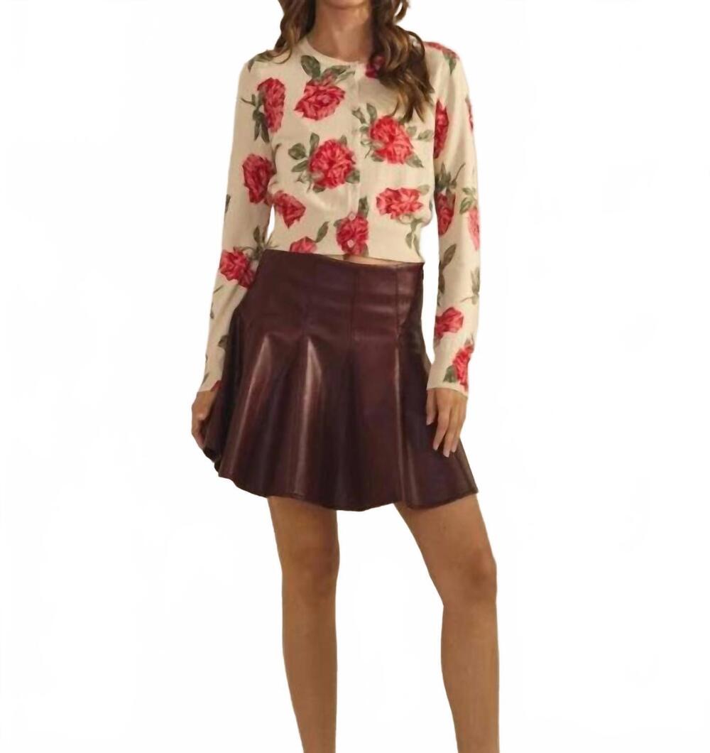 NEW LOVLOV regan button-front cropped sweater in cream